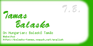 tamas balasko business card